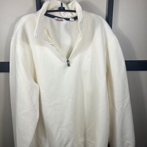 IZOD Performance Men's Quarter Zip Pullover Cream Fleece XXL